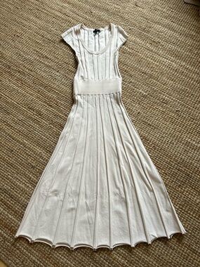 J. Crew Cream Ribbed Maxi Dress with Waistband